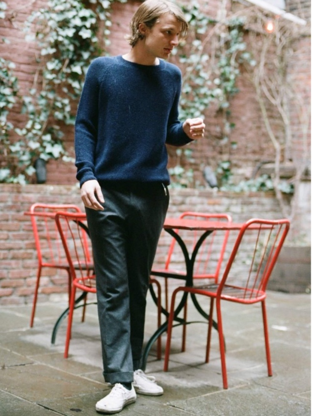 Hesperios alpaca knit Faro fisherman sweater L